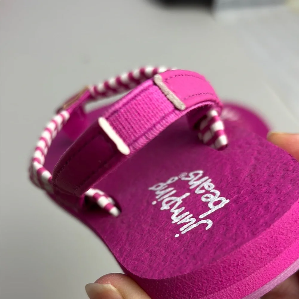 NEW Jumping Beans Kids Magenta Flip Flops Thong Style with Elastic Trap